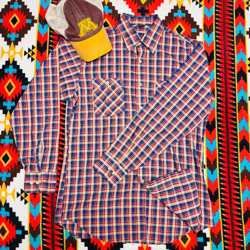 Kingsport Plaid Button Up Shirt Multicolor Size M